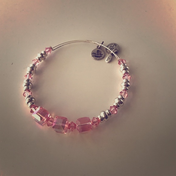 Alex & Ani pink square crystal bracelet