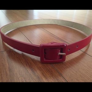 Red Faux Patent Leather Belt Nine West Medium