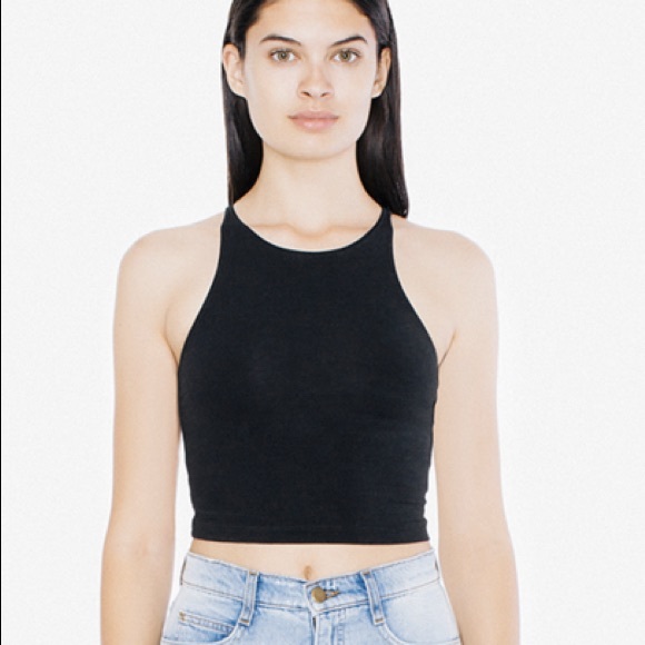 American Apparel Black Sleeveless Crop Top