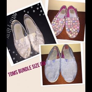 TOMS women's bundle of three pairs size 8M
