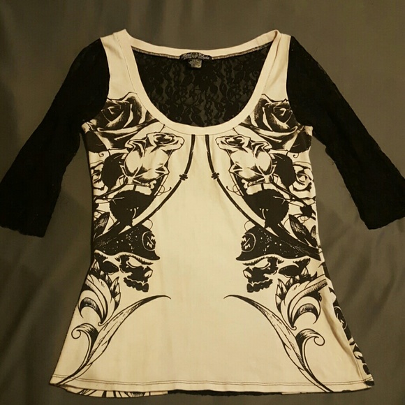 Metal Mulisha Rose Lace Top