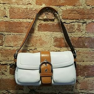 White leather Coach purse