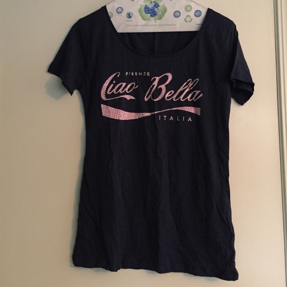 Italian Ciao Bella T-shirt with Rhinestones