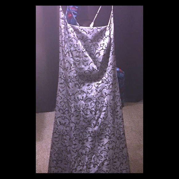 Black and grey formal dress/ lace up back