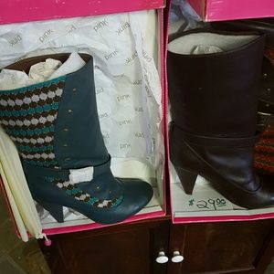 Two pair Pink Studio boots