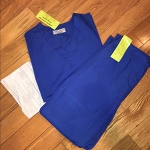Women's XS blue scrub set