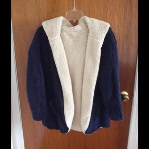 Reversible cozy hooded coat one size