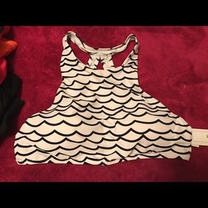 Black and white bathing suit top