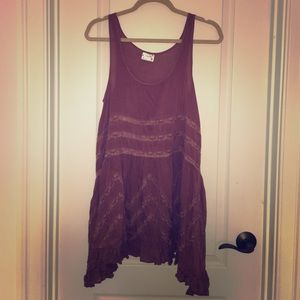 Free People Plum and Lace Tunic Dress - brand new!