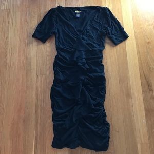 Ralph Lauren rugby black ruched bodycon dress