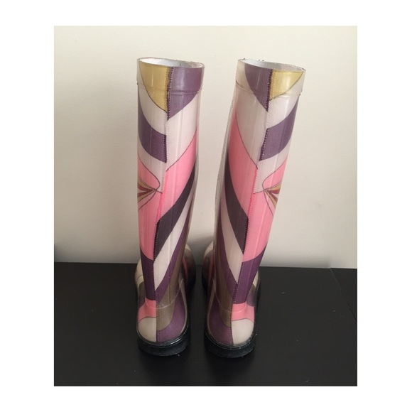 Emilio Pucci Rain Boots Printed 37 6.5 - Picture 3 of 4
