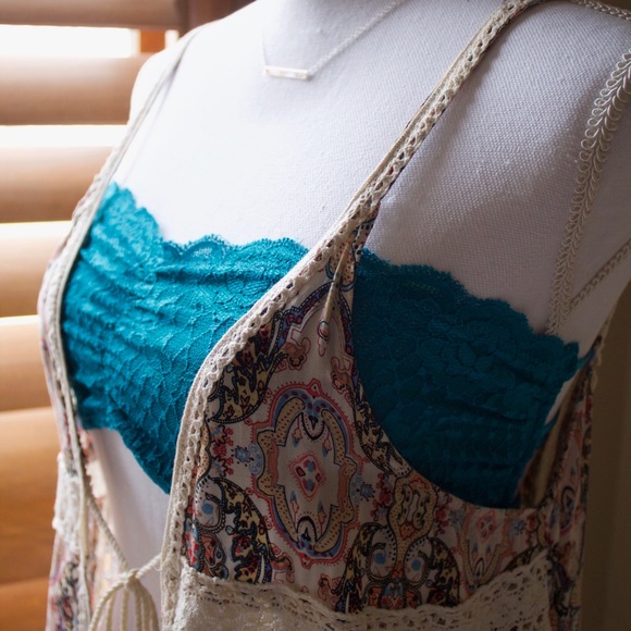 ⚡️Free People Essential Lace Bandeau in Turquoise