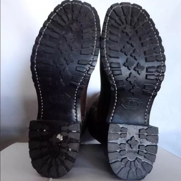 Vintage FRYE Quilted Brown Leather Tall Riding Boots 6 B Made in USA - Picture 4 of 4