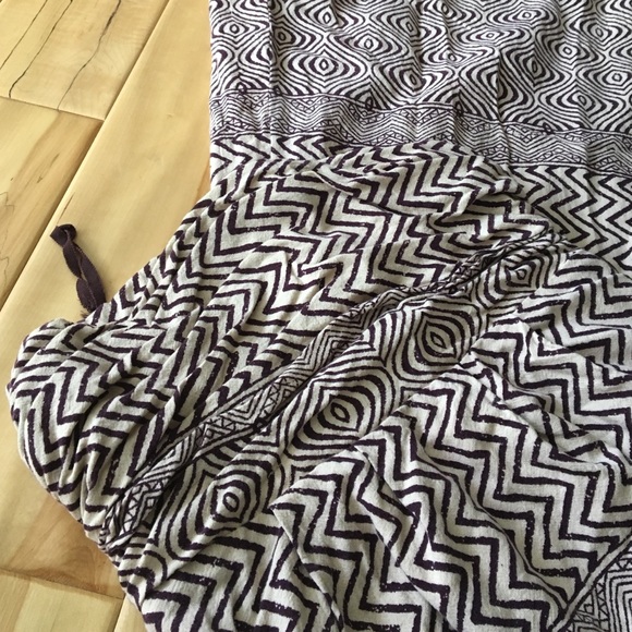 Anthro strapless maxi dress tribal purple/tan. 4