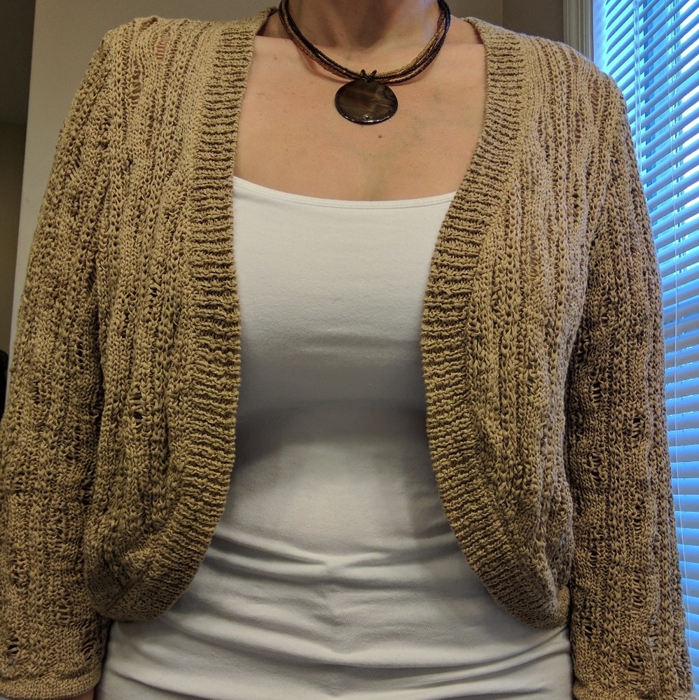 Light brown or tan woven Cardigan