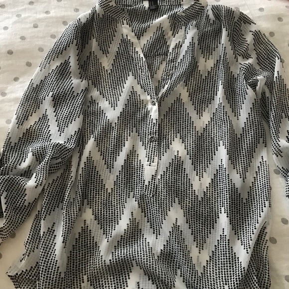Chevron dot print blouse