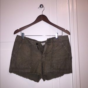 Free People Dark Green Jean Shorts