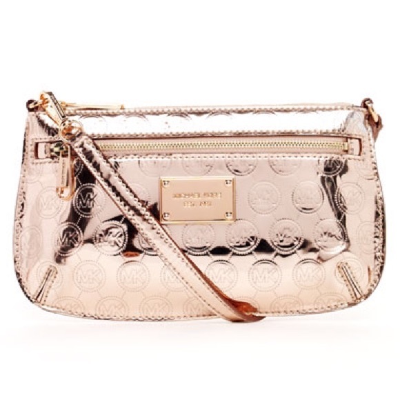 Michael Kors Wristlet Wallet Clutch MK Rose Gold