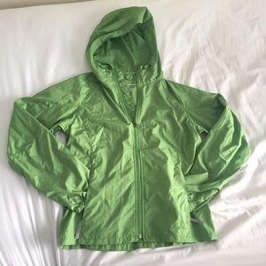 Eddie Bauer lime green windbreaker zip up jacket
