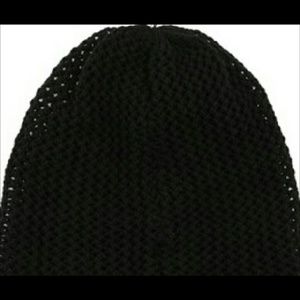 Black Openweave Beanie