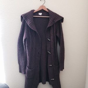 Maroon Button-Down Cardigan