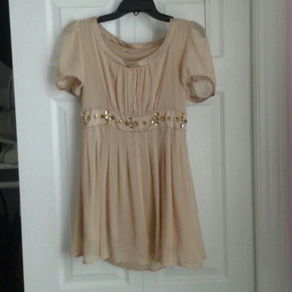 Forever 21 gold beaded long shirt/short dress - Picture 1 of 1