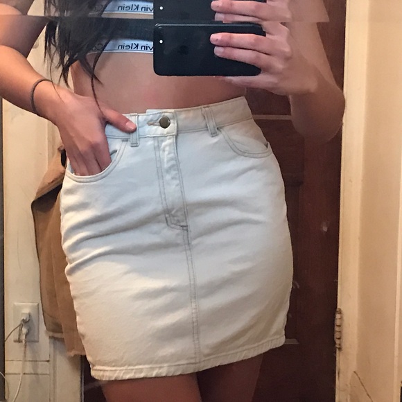 Light wash jean skirt American apparel