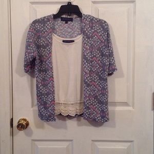A Weavers Girls blouse with tank top, Youth size L