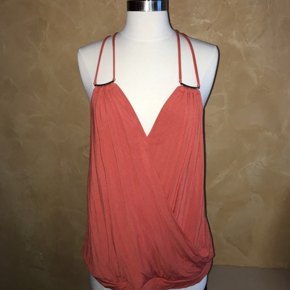 Burnt orange v neck tank blouse