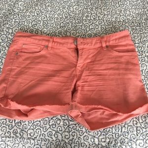 Express Coral Jean Shorts