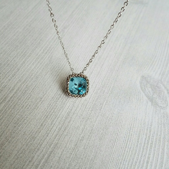 Jewelry - 4 CT AQUAMARINE AND MARCASITE NECKLACE