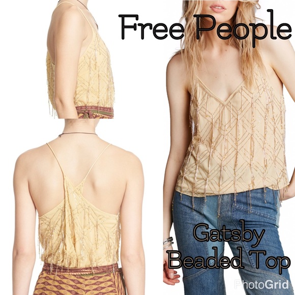 🆕FREE PEOPLE - GATSBY BEADED TOP