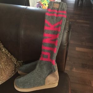 Rare Victoria Secret "Pink" knee-high boots! Small