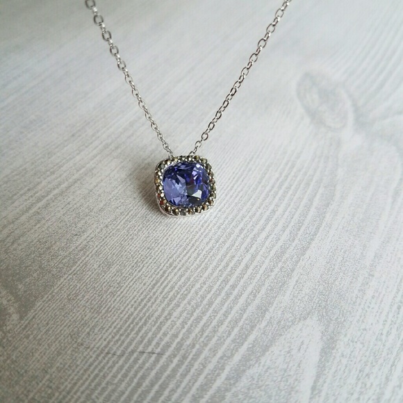4 CT CRYSTAL TANZANITE AND MARCASITE NECKLACE - Picture 2 of 4