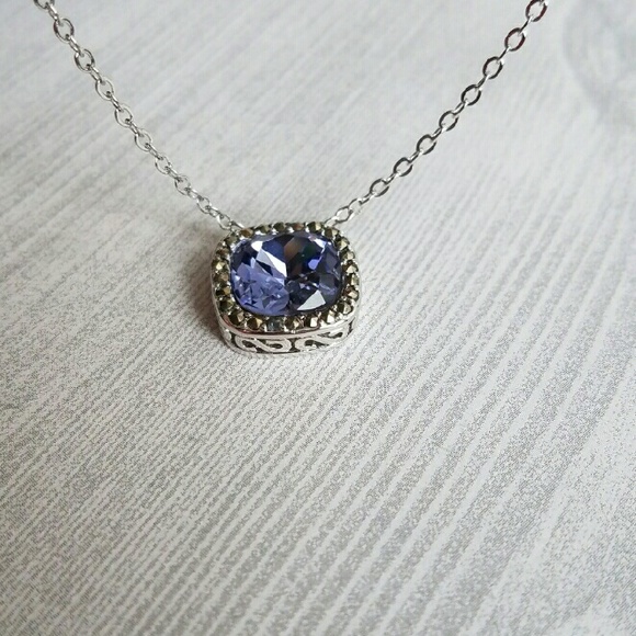 Jewelry - 4 CT CRYSTAL TANZANITE AND MARCASITE NECKLACE