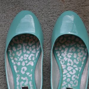 Dollhouse Patent Turquoise Flats