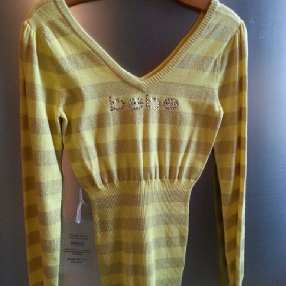 BEBE lightweight, deep V front and back, sweater