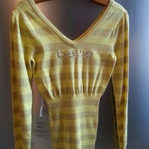 BEBE lightweight, deep V front and back, sweater