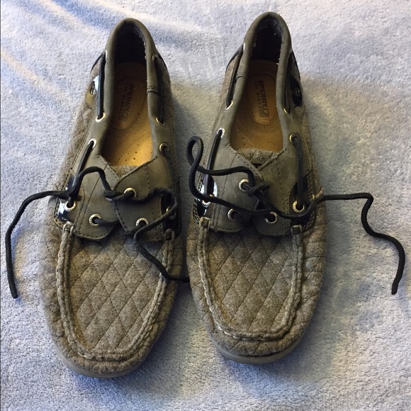 Quilted Grey Sperry's Boat Shoes