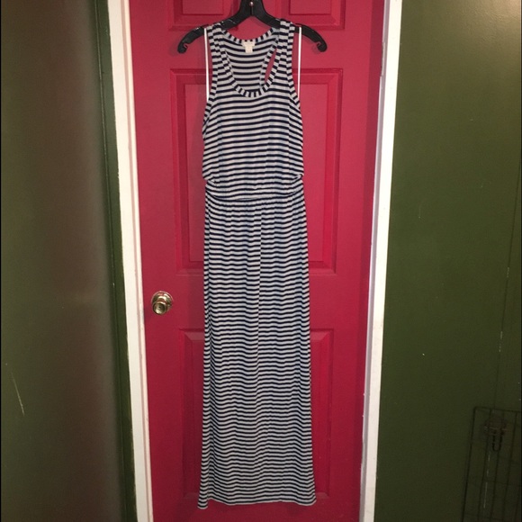 J. Crew Striped Jersey Maxi Dress