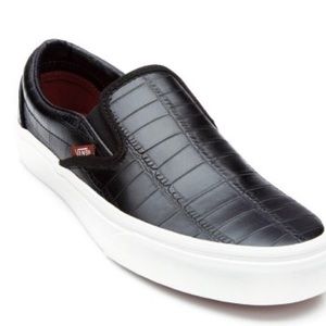 Vans Classic Slip On Croc Leather Sneakers