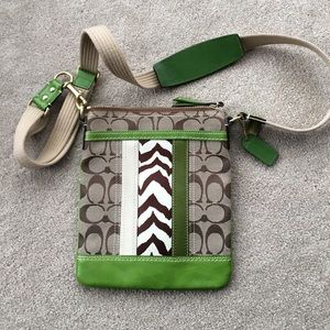Coach Crossbody Zebra / Green