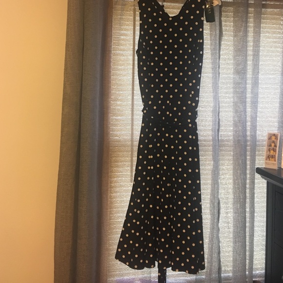 Ralph Lauren black polka dot dress.