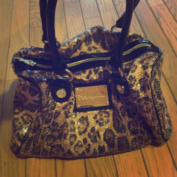 Betsyville leopard print sequin satchel