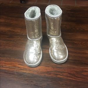 Silver sequin ugg boots