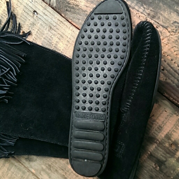 Minnetonka black leather tall boots BNWOT - Picture 2 of 4