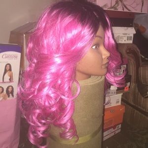 Pinky wig sexy big curl lace front