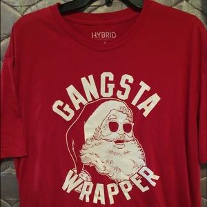 Red Santa Gangster Wrapper Festive Christmas Tee