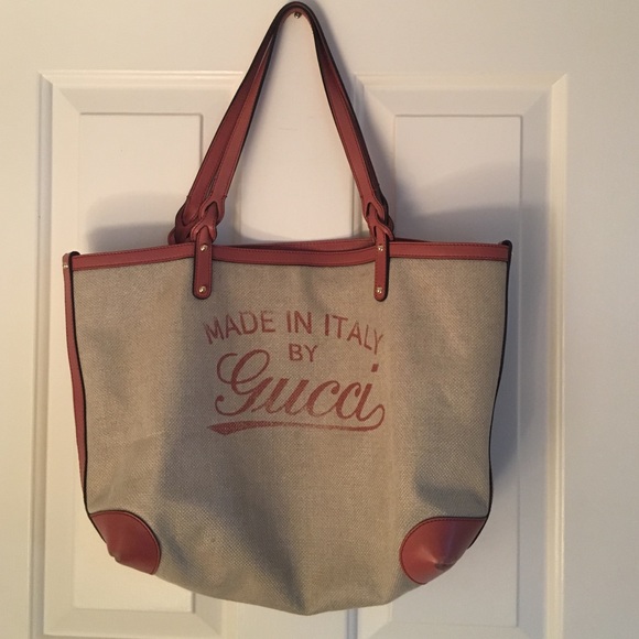Gucci Handbags - Gucci "Made in Italy" Craft Canvas tote