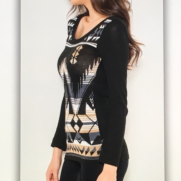 🍪Blue/black/tan🍪 long sleeve sweater - Picture 2 of 3